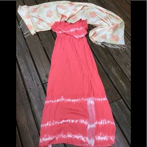 Tie  Dye Maxi Mudd CORAL Dress